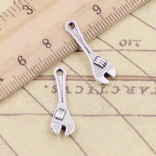 20pcs Charms Spanner Wrench Tool 24x7mm Tibetan Bronze Silver Color Pendants Antique Jewelry Making DIY Handmade Craft