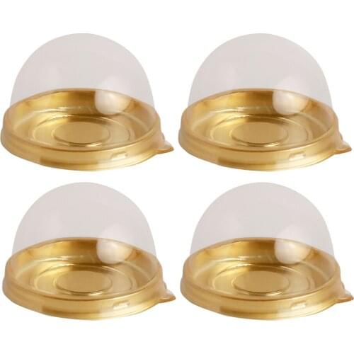 50pcs/set Environmentally Friendly Food Grade Transparent Round Egg-Yolk Puff Mooncake Box Packing Box for Mooncake Cake Dessert