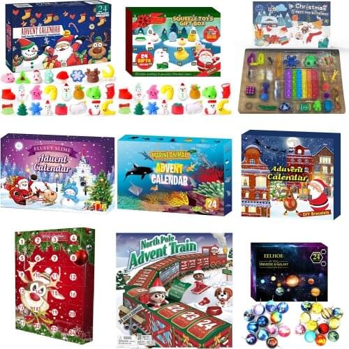 16 Styles Fidget Toys Pack Mystery Box Advent Calanders Surprise Christmas Gift Box Antistress Simple Dimple 2022 Novelty Gifts