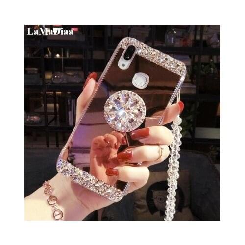 For Xiaomi Redmi 8 5 7 6 4A 5A 6A Note8 4 5 6 7 Pro 4X 5A Luxury Glaring Sparkle Bling Diamond Stand Soft Mirror Anti-Fall Cover