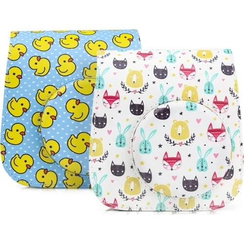 Fujifilm Instax Mini 11 9 8 Camera Bag Lovely Animal PU Leather Mini Film Instant Camera Shoulder Bag Protector Cover Case Pouch