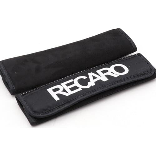 JDM Style RECARO Suede Seat Belt Cover Soft Harness Pads Shoulder Pad 1pair/2pcs