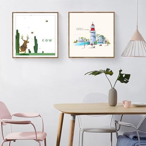 BALLEAY ART Lovely Kids Bedroom Canvas Painting Nursery Wall Decoration Art Posters and Prints Wall Painting On Canvas Pictures