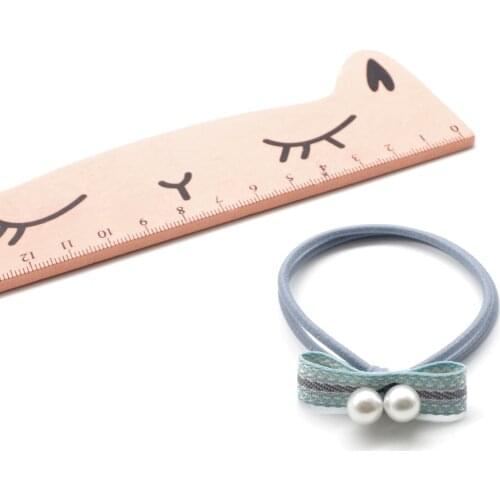 KENSHELLEY New Arrival Hair Bands All Season Fresh Butterfly Knot Rubber Bands Stripes Frosted Pearl Bead Bands Scrunchies