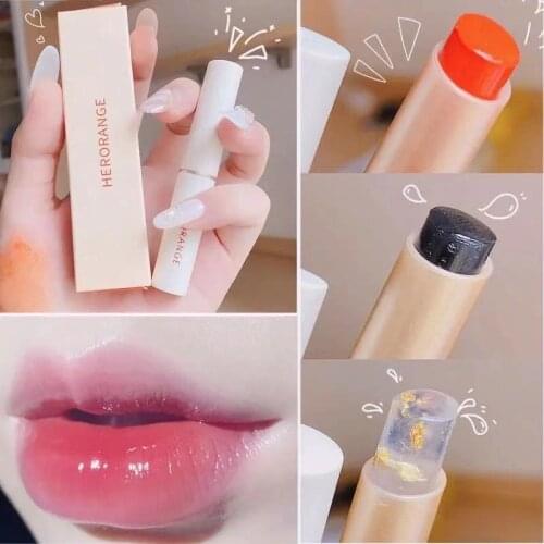 Strawberry/Peach Lip Balm Temperature Color Change Moisturizer Balm Lipstick Long-Lasting Natural Lipstick Lip Makeup Lip Gloss