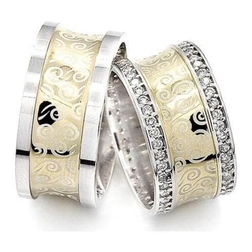 Couple Wedding Ring Sterling Silver 925 Woman And Man Luxury Jewelry Bands Engagement Anniversary Anatolian Civilization Models