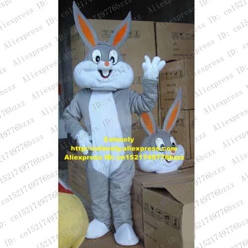 Grey Easter Bunny Jackrabbit Rabbit Hare Lepus Bugs Bunny Looney Tunes Mascot Costume With Big Long Ears Adult No.201