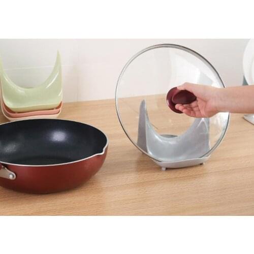 60%HOT2Pcs Pot Lid Rack Multifunction Easy to Use Plastic Household Spoon Pan Lid Holder for Kitchen