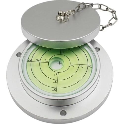 HACCURY Metal Round Level Bubble with protective Cover Large Universal Spirit bubble Level for crane pump heavy machinery