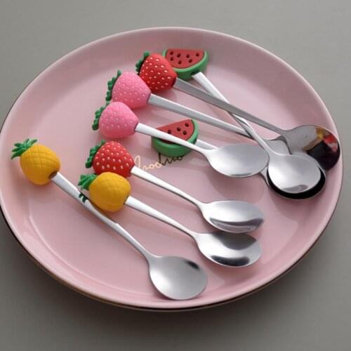Cute Tea Spoon Adorable Convenient Fruit Shaped Mini Cartoon Ice Cream Scoop for Restaurants Kitchen Supplies Accessories