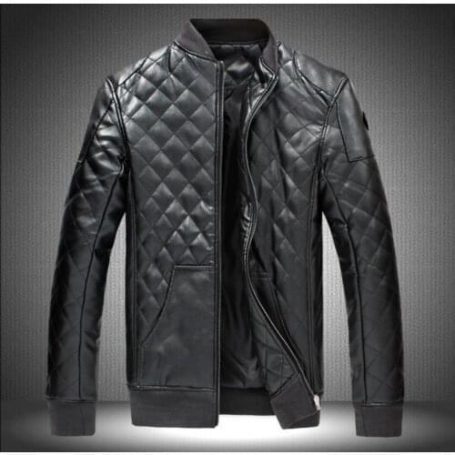 M-6xl 2020 Ew Autumn And Winter Pu Leather Jackets Men Plus Size Clothing Slim Short Stand Collar Motorcycle Jackets