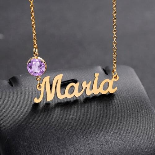 Custom Name Choker with Birthstone Everyday Name Necklace Personalize Children Necklace MOTHERS GIFTS Birthday Gift for Her