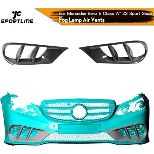 Front Bumper Air Vent Carbon Fiber Cover Trim Protector for Merecedes-Benz W212 E Class Sport 4 Door 2014 - 2016