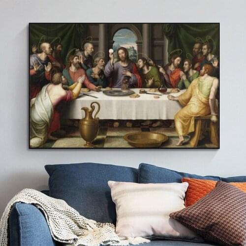 The Last Supper Christian Jesus Art Canvas Paintings Wall Art Posters and Prints Wall Art Pictures for Living Room Home Decor