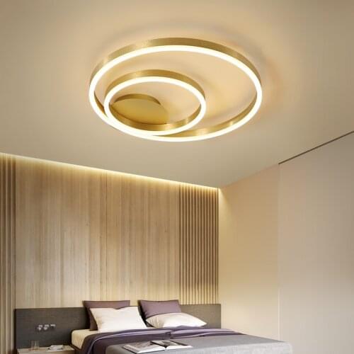 LED Chandelier for Bedroom Study Living Room Kitchen Indoor Light Gold Round Circle Modern Decoration Ceiling Lamp Home Fixtures