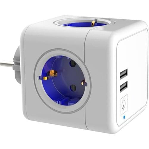 Extension Adapter Socket Power Wall Outlets Power Strip Powercube Smart USB Socket 5V 2.1A 250V Multiprise Wall 4 Outlet