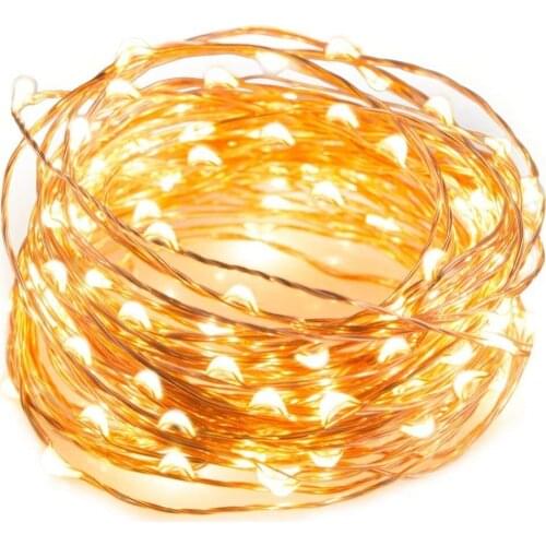 5M 50LEDs Waterproof Fairy String Lights Copper Wire Christmas Lights Battery Operated for Indoor Room Home Wedding Party Decor