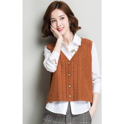 New Spring Cardigan Coat Korean Style V-neck Sweater Vest For Women 2020 Winter Clothes Trend Full Color Single Breasted Tops