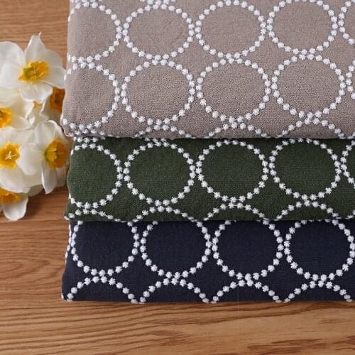 145cm width Thick circle DIY handmade cotton and linen embroidery embroidery fabric clothing fabric bag sofa top-grade pillow