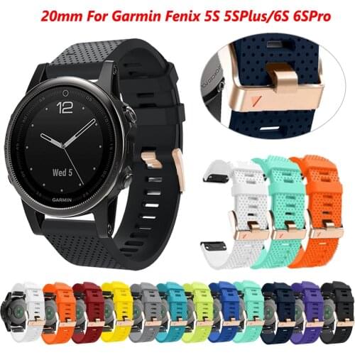 20MM Rose Gold Bracelet Straps For Garmin Fenix 6S 5S Watch Silicone Wrist Band Fenix 5S Plus 6S Pro Strap Watchband Belt Correa