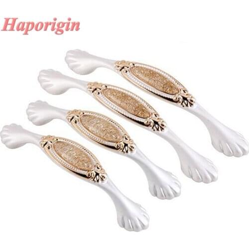 2x Kitchen Cabinet Drawer Handles Jade Inlaid Furniture Pulls Wardrobe Door Cupboard Closet Dresser Knobs Bookcase Handle