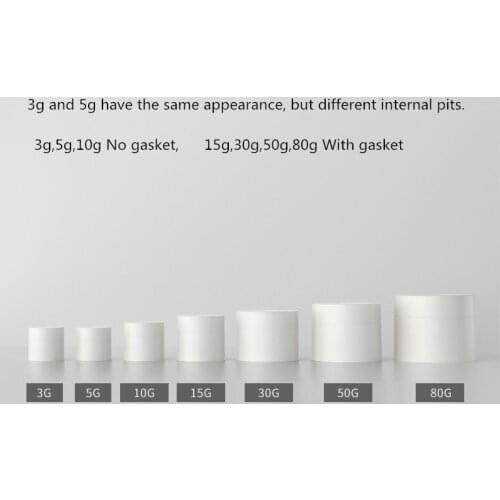30g/ 50g/ 80g Frosted White Bottle Refillable Bottle Empty Cosmetic Jar Pot Eye Shadow Face Cream Container