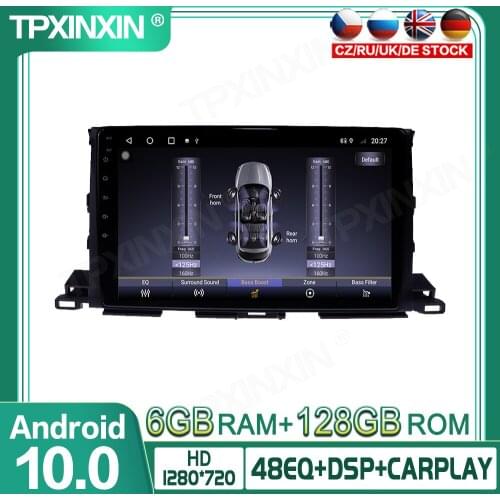 64GB PX6 Android 10 For Toyota Highlander 2013-18 Car Multimedia Player GPS Navigation Headunit Radio Audio Stereo Tape Recorder
