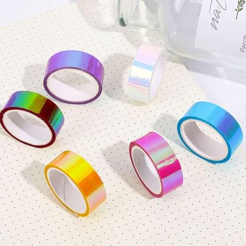 Glitter Rainbow Laser Washi Tape Stationery Scrapbooking Decorative Adhesive Tapes DIY Album Diary Masking Tape School Supplies
