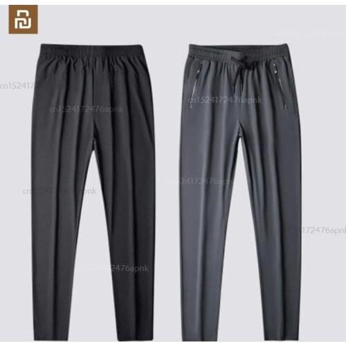 Xiaomi anti-wrinkle stretch lightweight slim casual pants summer ice casual pants mens loose sports pants