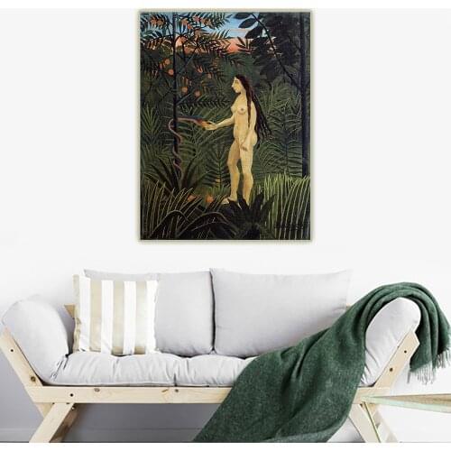 Citon Henri Rousseau《Eve》Canvas Art Oil Painting Artwork Poster Picture Wall Background Decor Home Living room Decoration