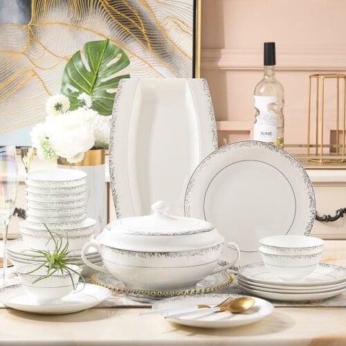 Jingdezhen Ceramics Dinnerware Set Kitchen Tableware Dinner Dish Ceramic 60pcs combination dishes set Ceramic Dinner