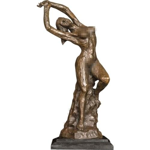 DS-528 Bronze Antique Artwork Abstract Bronze Nude Woman Statue Sculpture Naked Muscle Lady Figurines For Home Collectibe