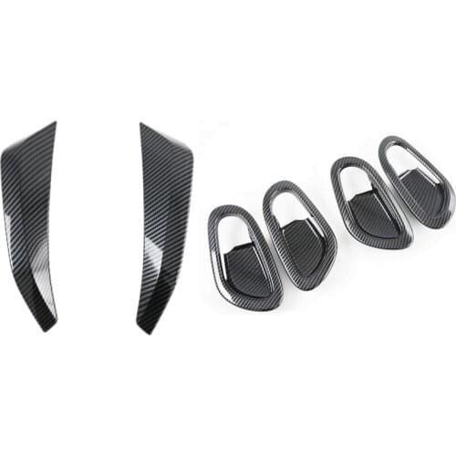 Door Handle Bowl Frame Cover Trim with Center Console Instrument Panel Cover Trim,for Nissan Navara NP300 2016-2021