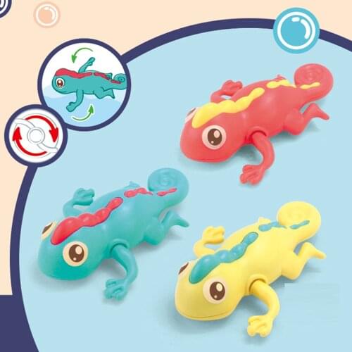 Baby Toy Toddlers Bath Toys Bathroom Cartoon Lizard Toy With Bright Colors Clockwork Swimming Bottom Little Lizard For Newborn