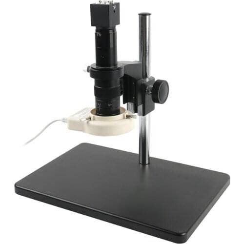 High Quality 1080P VGA Outputs Industry Microscope Camera+180X Zoom Lens And Big Size Metal Holder+56 LED Ring Light