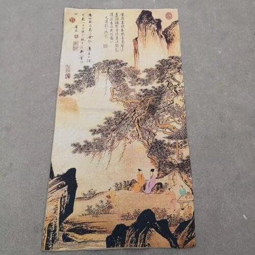 Tang bohu landscape painting brocade su embroidery finished embroidery tang Yin traditional Chinese painting