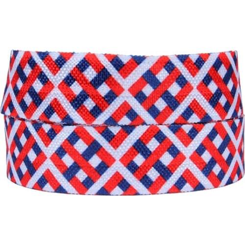 Flora Ribbons 50 yards printing foe ribbon, wholesale checked fold over elastic for hair accessories