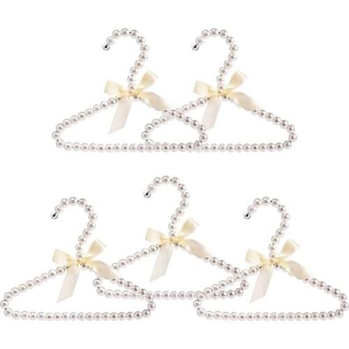 Cute girly heart pearl wedding dress Korean style 2D wardrobe pink clothes hanging non-slip dress princess hanger