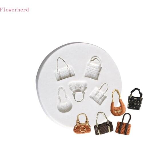 Fashion Handbags Wedding Decorations Fondant Cake Silicone Mold Baking Mold Handmade Soap Mold Chocolate Mold Jelly Mold