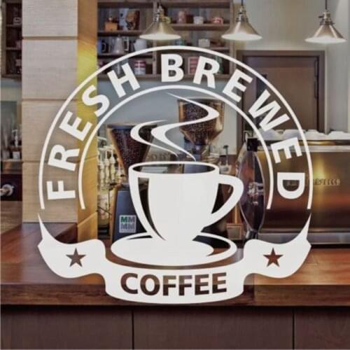 Coffee Shop Sticker Bean Milk tea Decal Cafe Cup Poster Vinyl Art Wall Decor Mural Decoration Break Bread Coffee Glass Decals