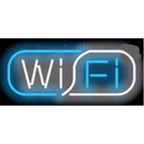 Wi Fi Cafe Neon sign Glass Tubes Light Bar Beer Club Custom Neon signs Bulbs Shop Store Home Decoration Signboard 17"x14"