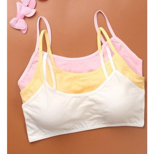 8-15Y Girls Underwear Soft Cotton Bra for Kids Teenager Training Small Vest Underwear Puberty Clothing Wire Free