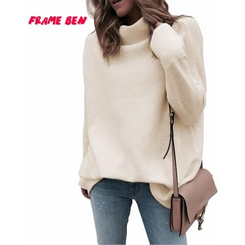 New 2019 fashion Loose Warm Autumn Winter Pullover Sweater Women Turtleneck Long Sleeve Knit Sweater Female
