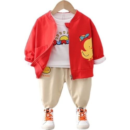 New Spring Autumn Baby Girl Clothes Children Boys Fashion Jacket T-Shirt Pants 3Pcs/Sets Toddler Casual Costume Kids Tracksuits