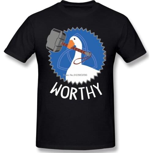 Rengoku Untitled Goose Games Funny Adventure 2021 New Arrival Tshirt Worthy Goose Unique Crewneck Cotton For Men Shirts