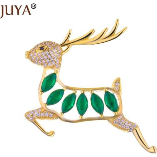 New Design AAA Zirconia Rhinestone Crystal Elk Spacers Pendant Connectors DIY Long Pearls Necklace Accessories Can Make Brooches