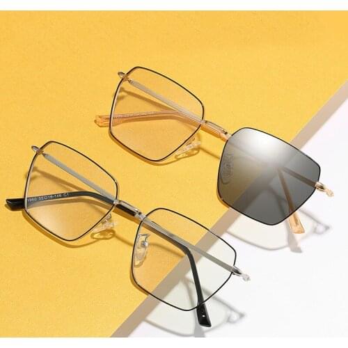 Logorela 1960 Alloy Glasses Frame Photochromic Anti-Blue Ray Eyeglasses Frames Full Rim Optical Male Korean Eyewear