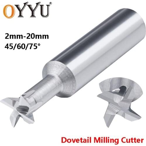 OYYU Carbide Dovetail Groove Milling Cutter CNC Tool Tungsten Steel Integral Carbide End Mills 2mm 4mm 6mm 8mm 10mm 20mm