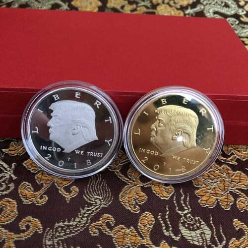 2018 President Donald Trump Silver /Gold Plated EAGLE Commemorative Coin Republican