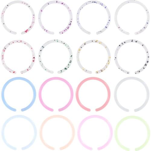 8Pcs/Lot Bioplast Flexible Nose Rings Septum Clicker Piercing Nose Segment Hinged Lip Earrings Helix Nose Piercing Body Jewelry
